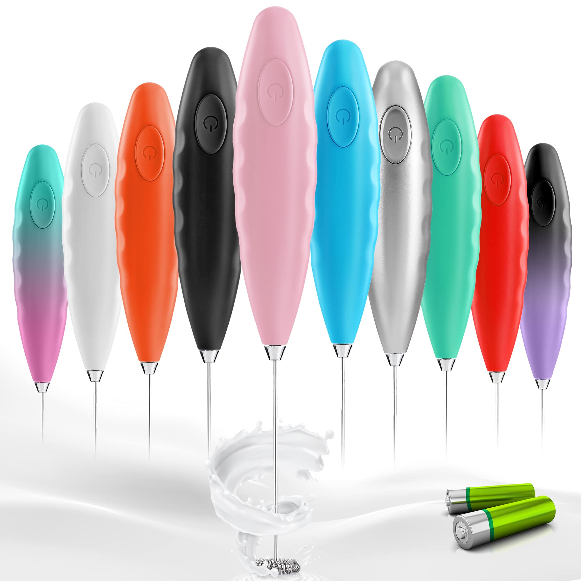 Premium Electric Milk Frother & Matcha Whisk - Handheld Battery-Powered Drink Mixer for Coffee, Latte & Matcha Tea - Includes Batteries (Cotton Candy) - Perfect for Home, Office & Cafe Use