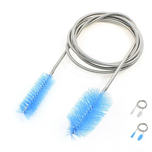 Flexible Cleaning Brush with Double Tube - 155cm Filter Pump Hose for Aquarium, Fish Tank, Pipe Cleaning - Perfect for Bent Pipes, U-Shaped Tubes & Hard-to-Reach Areas