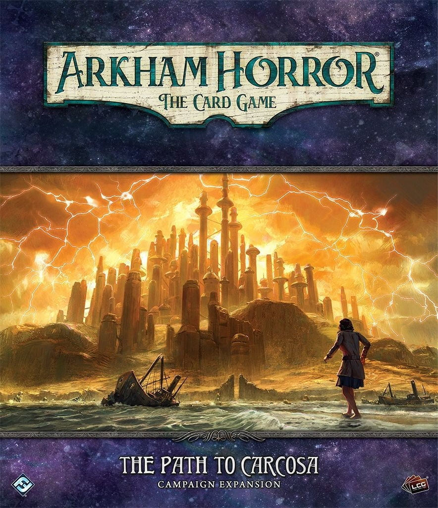 Arkham Horror LCG: The Path to Carcosa Expansion - Horror Card Game for Adults | Cooperative Board Game for Game Night & Halloween Parties