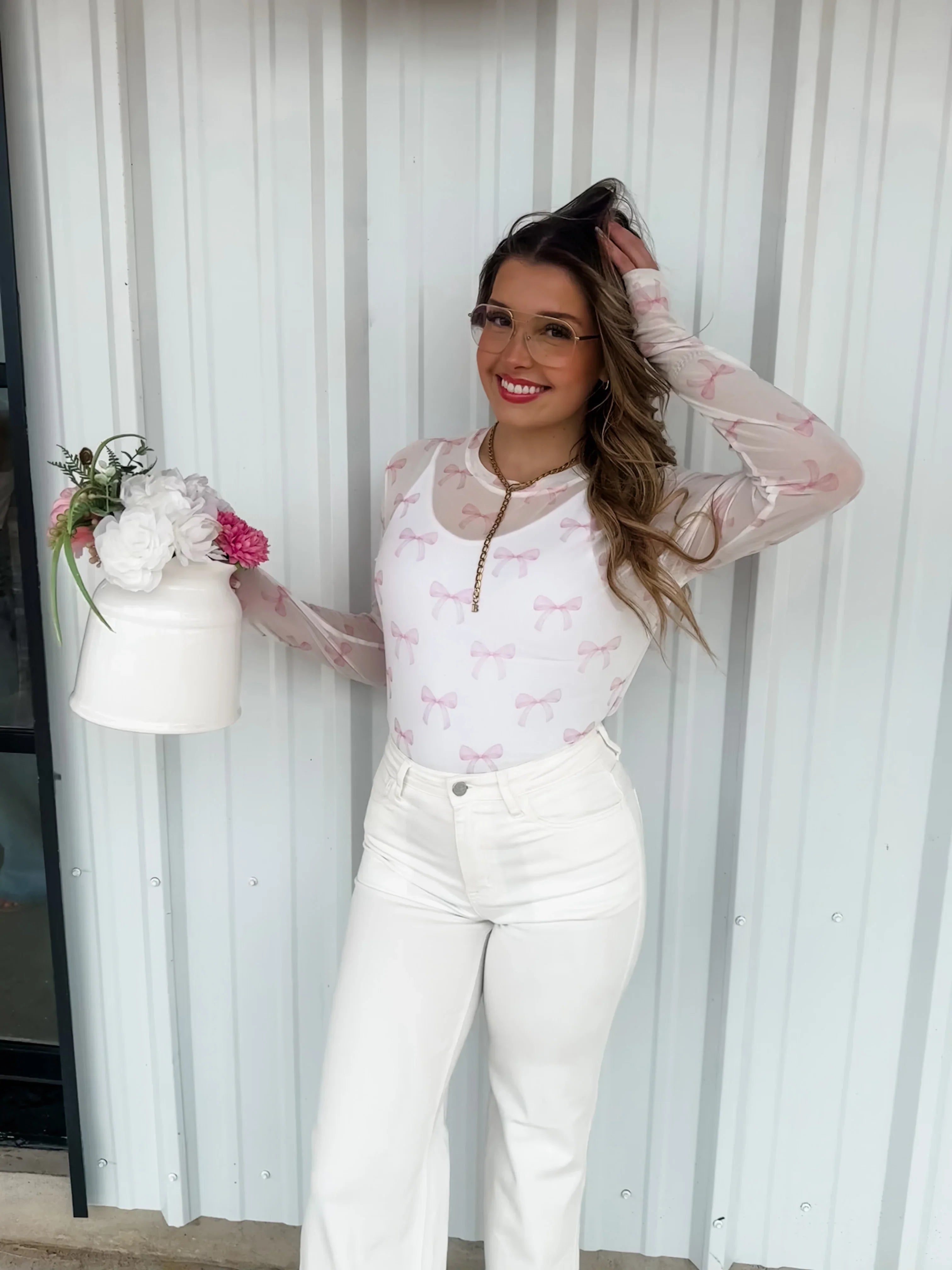 Chrissa Bow Mesh Tops for Women - Elegant Sleeveless Blouse in 2 Colors (Black & White) | Perfect for Party, Date Night & Summer Outfits