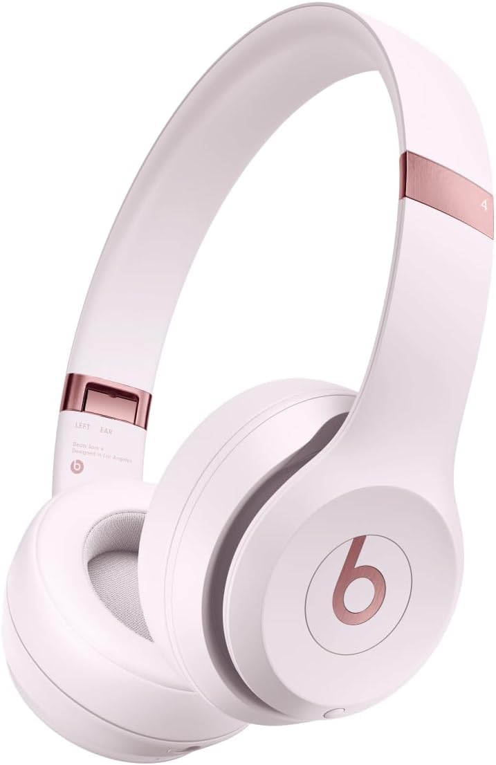 Beats Solo 4 Wireless Bluetooth On-Ear Headphones - Premium Renewed in Cloud Pink | Noise Cancelling for Commuting, Workouts & Travel