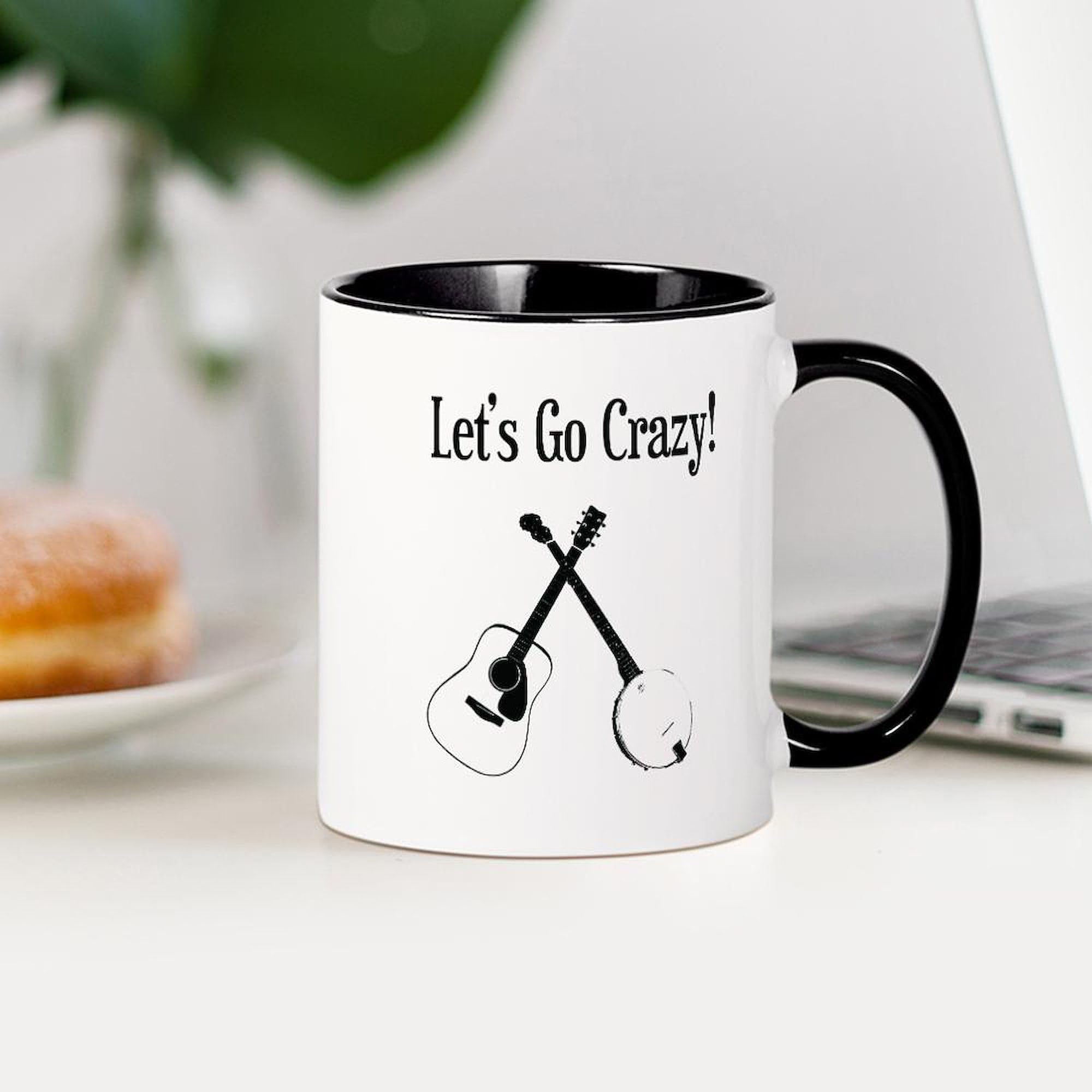 11 oz (325 ml) Ceramic Coffee Mug - Guitar & Banjo Design - Perfect for Musicians & Music Lovers - Great for Home, Office, or Gifts