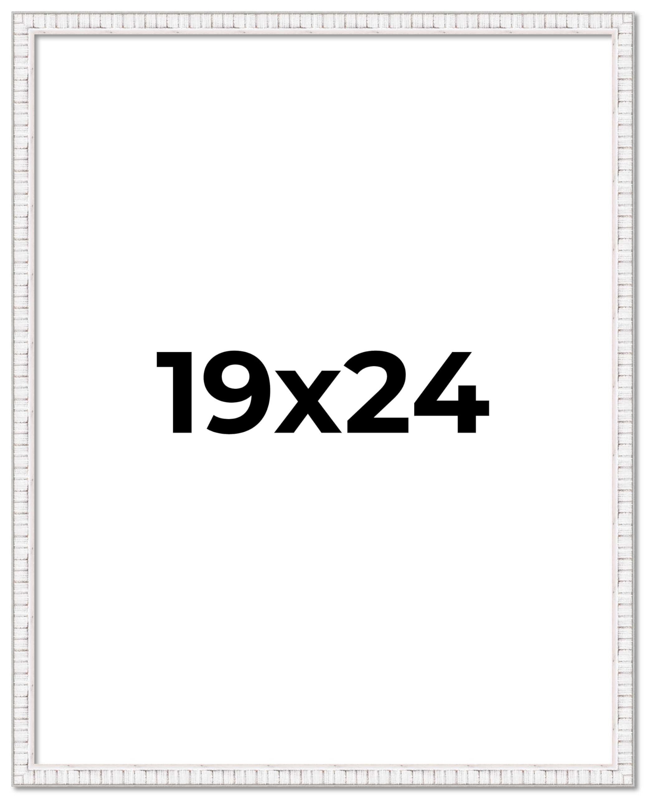 19x24 White Distressed Solid Wood Picture Frame - 0.75