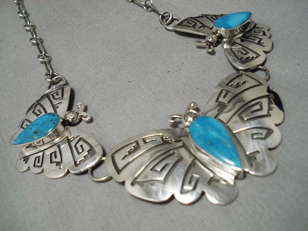 Vintage Native American Navajo Teardrop Turquoise Necklace - Handmade Sterling Silver Jewelry with Genuine Turquoise Stone - Perfect for Boho Fashion, Gift Giving & Special Occasions
