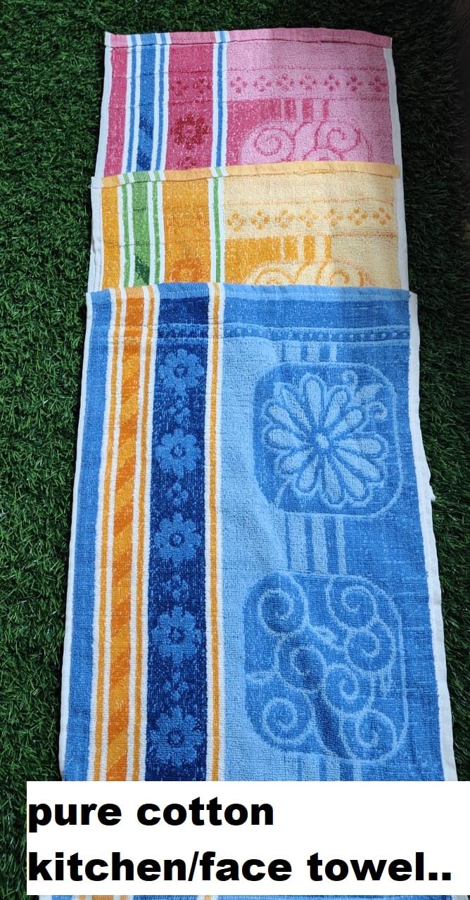 3-Pack Premium 100% Cotton Multi-Purpose Kitchen & Face Towels - Soft, Absorbent & Durable for Cooking, Cleaning & Skincare