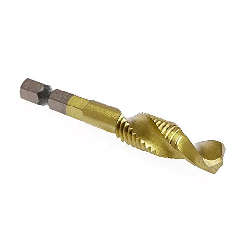 6-Piece HSS4241 Titanium Coated Drill Bit Set - M3 to M10 Hex Shank Spiral Tap Bits for Metal, Wood & Plastic - Perfect for DIY Projects, Home Repairs & Professional Use