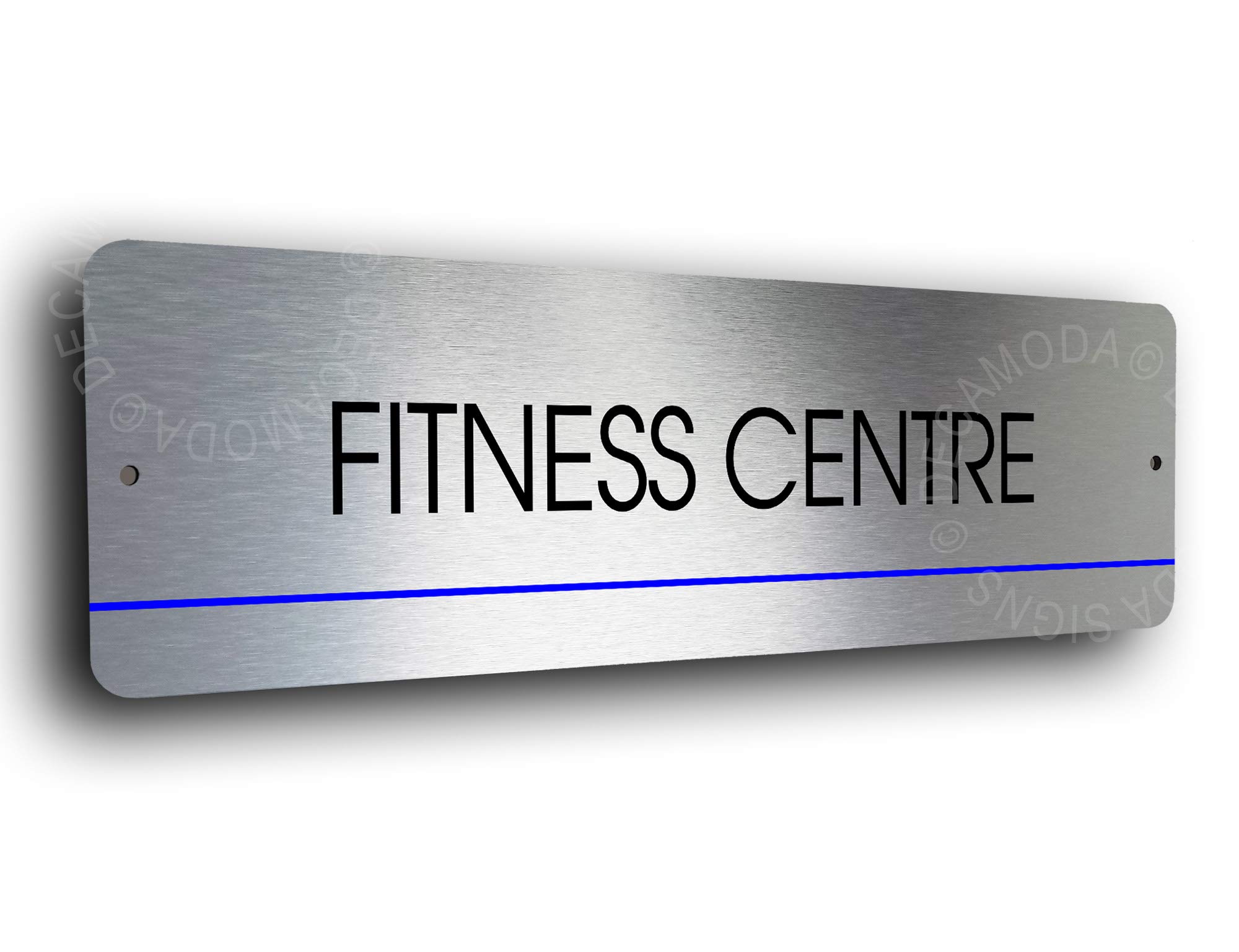 Fitness Center Sign - Modern Durable Brushed Aluminum Door Sign for Gyms & Studios - UV Protected 12x4 Inch - Perfect for Gym Entrances, Studios & Fitness Businesses