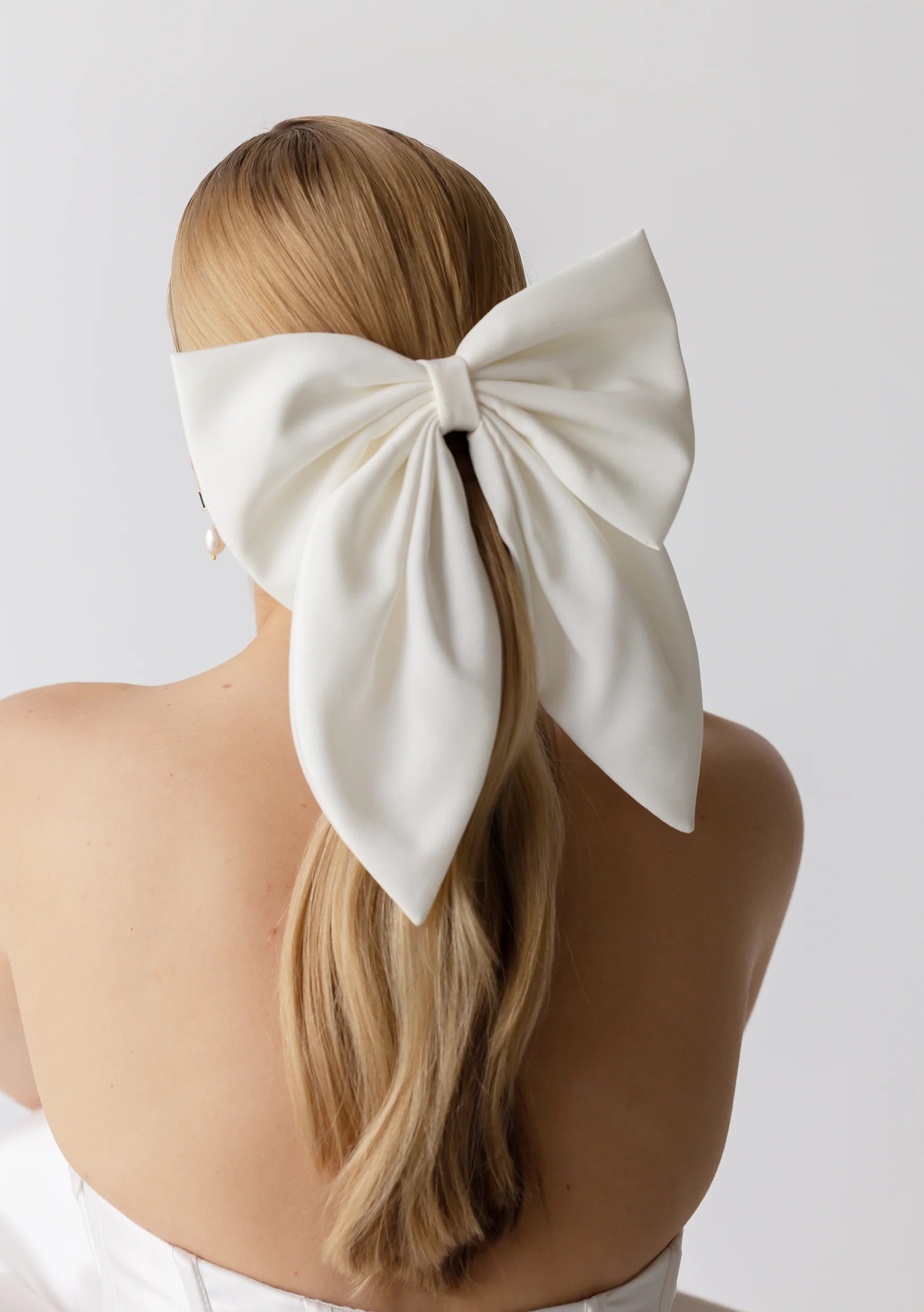 Lola Knight Emma Crepe Bow Ivory - Elegant Hair Accessory for Weddings, Prom & Special Occasions