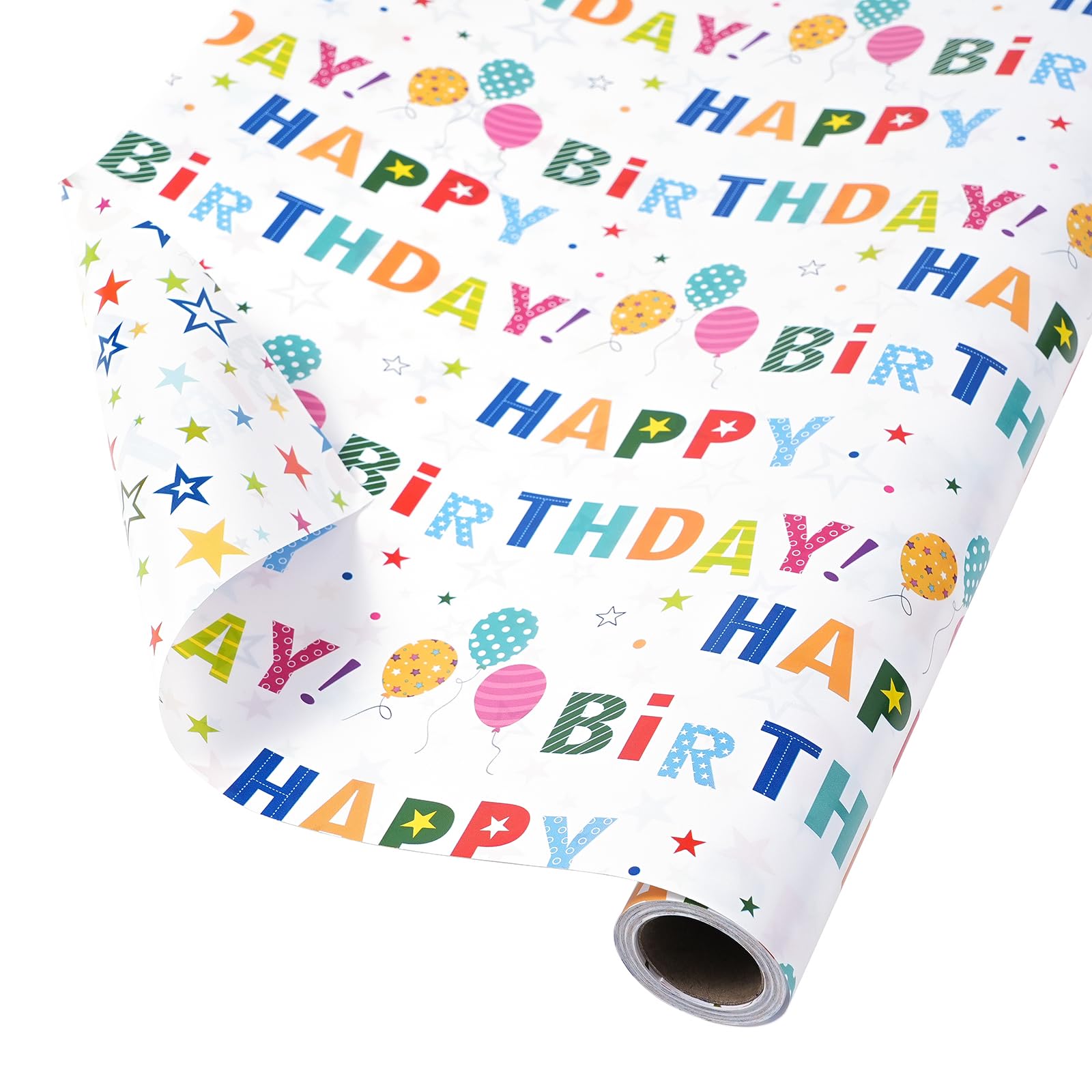 Reversible Birthday Wrapping Paper Roll for Boys & Girls - 17