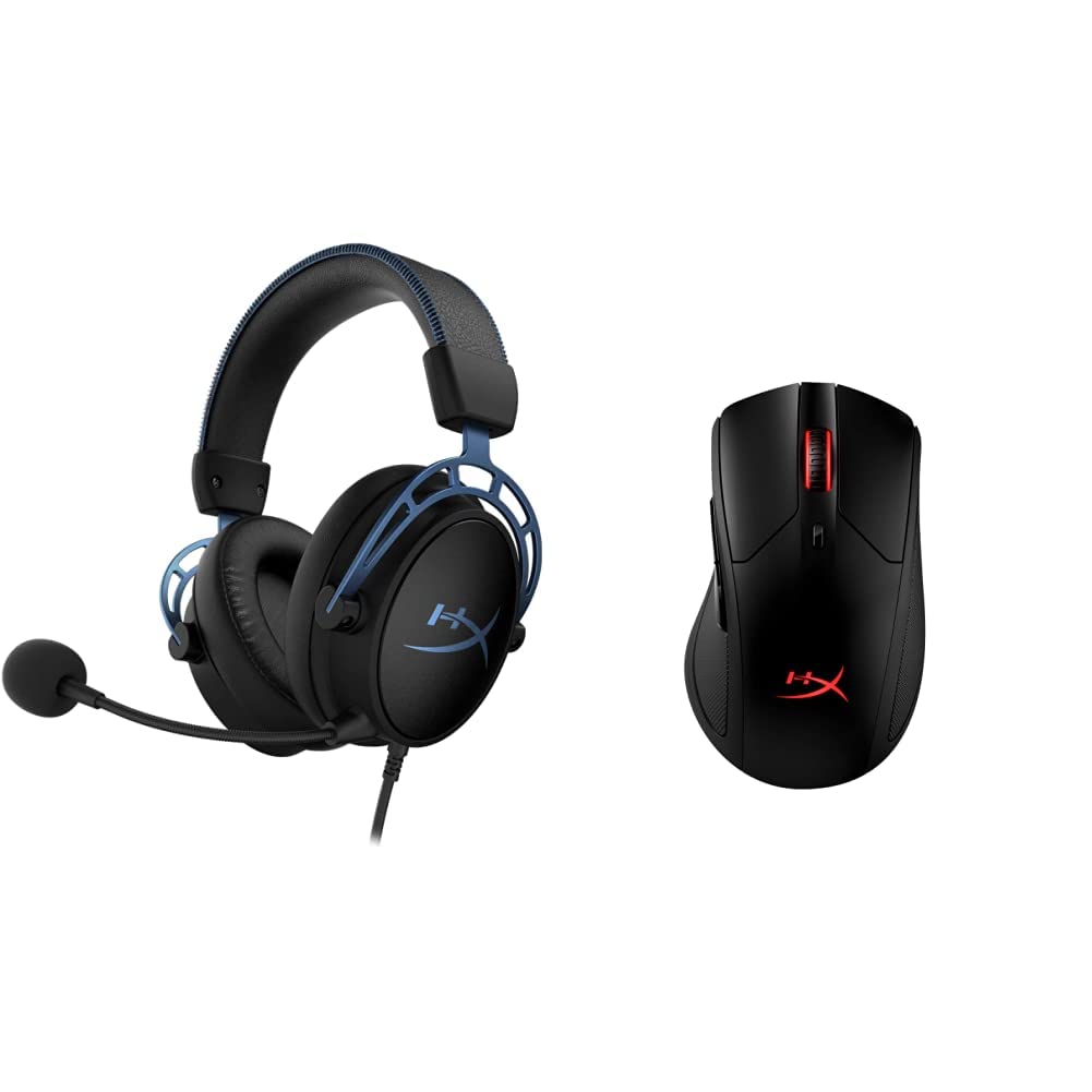 HyperX Cloud Alpha S PC Gaming Headset with 7.1 Surround Sound & Pulsefire Dart Wireless RGB Gaming Mouse - Dual Pro Gaming Gear Bundle for PC, PS4, Xbox | Perfect for FPS, MOBA & Streaming Gamers