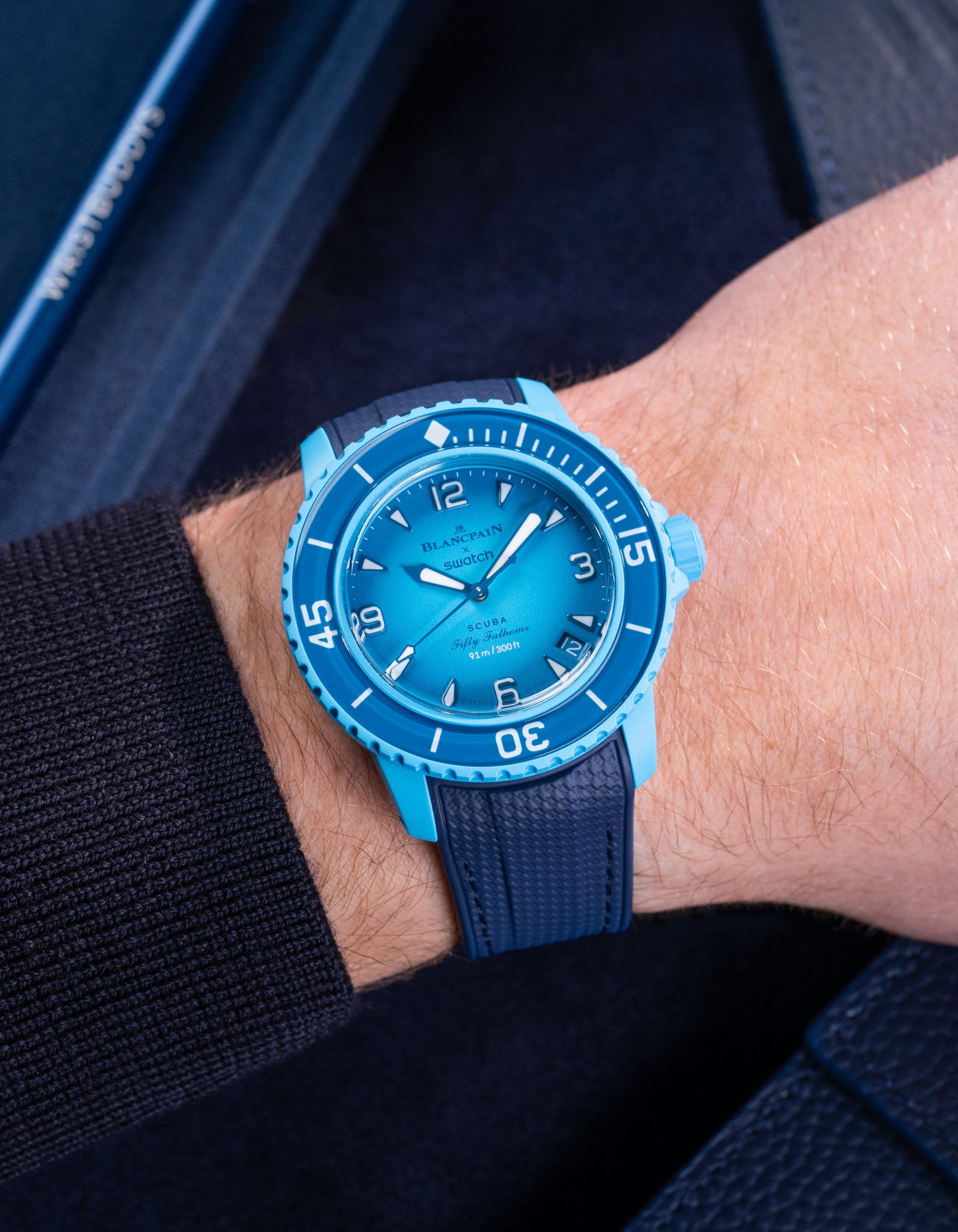 Premium Rubber Watch Strap for Blancpain x Swatch Blue Lagoon - Durable & Comfortable Replacement Band for Swimming, Diving & Everyday Wear