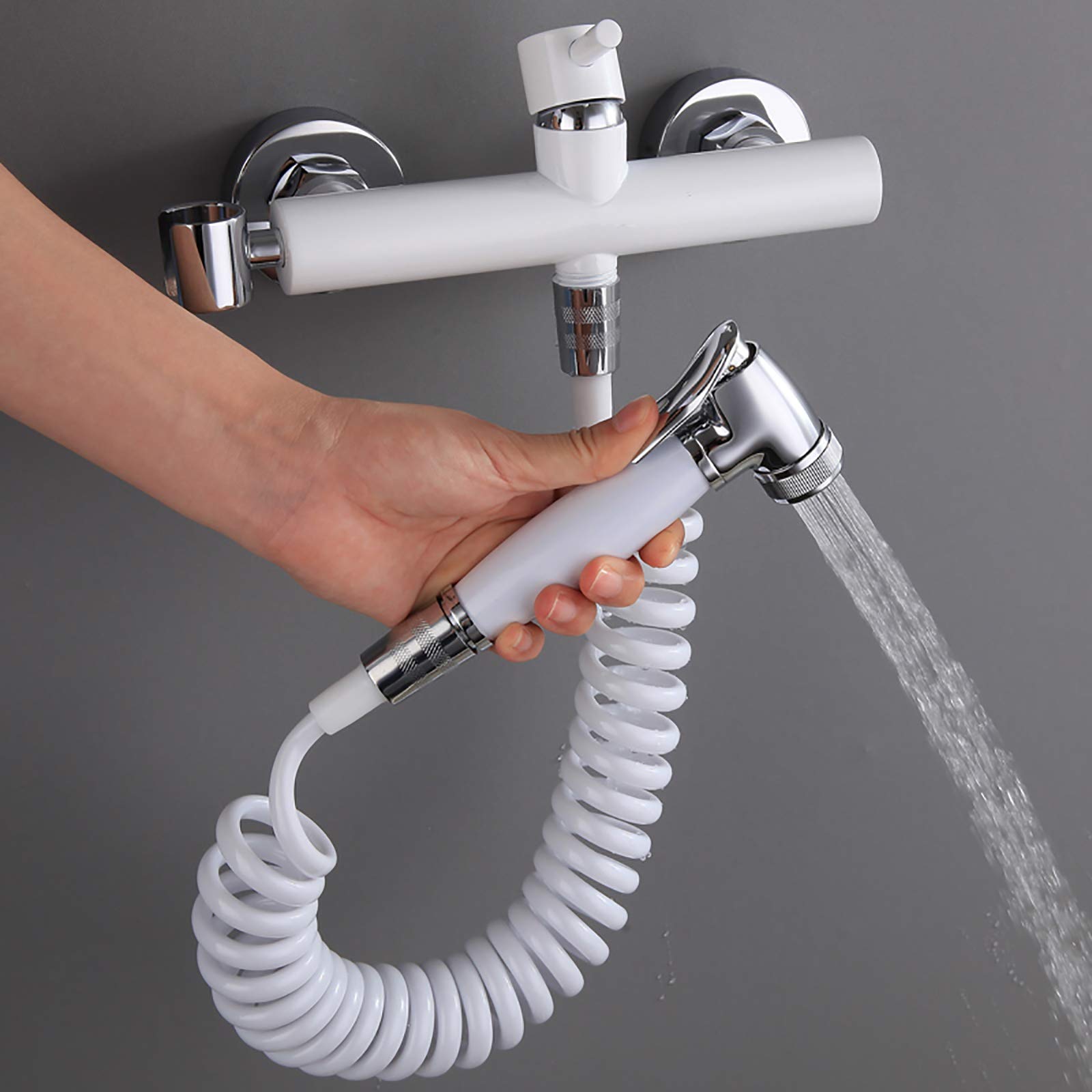 Hot & Cold Water Handheld Bidet Sprayer Kit - Wall Mounted Brass Toilet Bidet for Personal Hygiene, Pet Bathing & Cloth Diaper Cleaning | Perfect for Bathroom, Baby Care & Pet Grooming