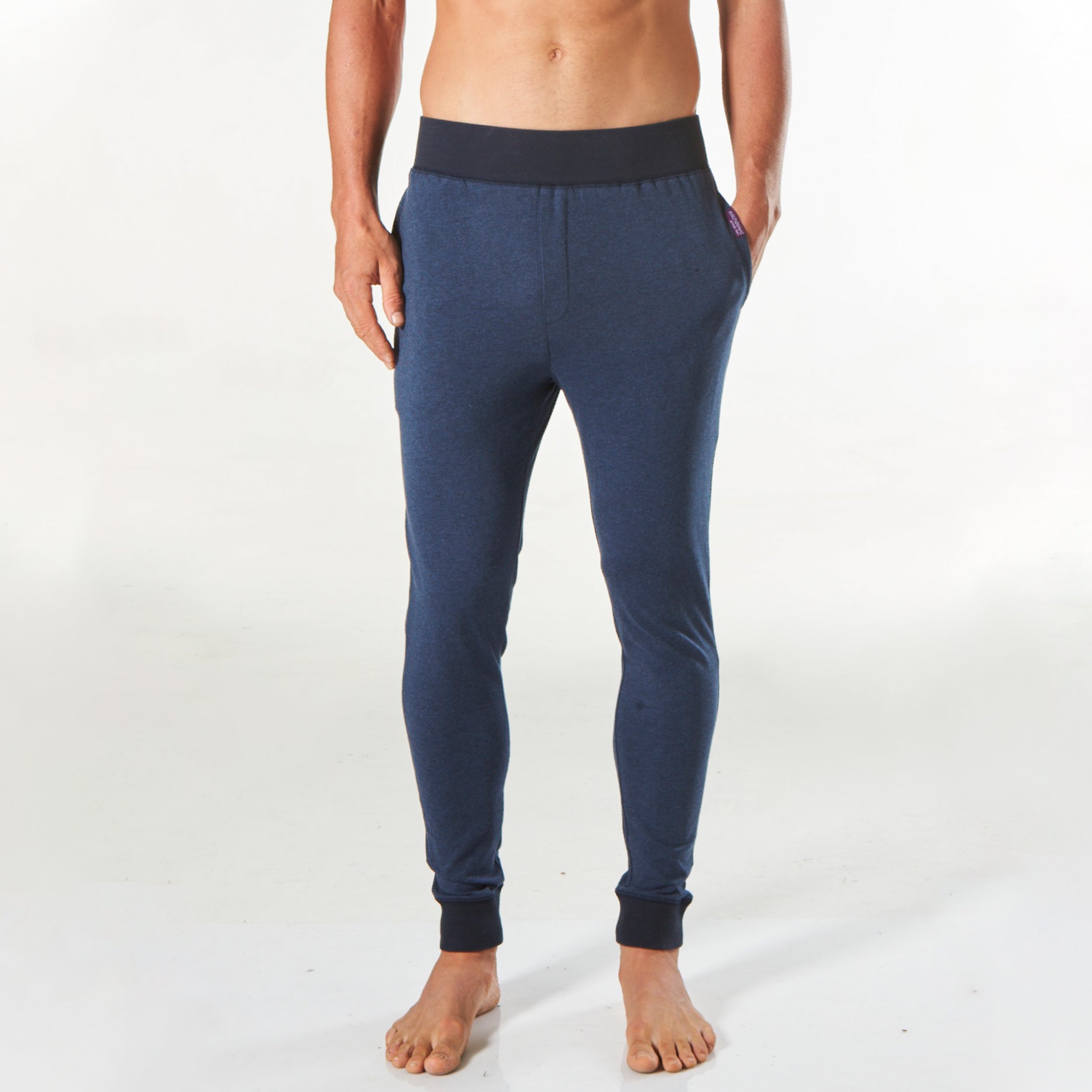 Men's Slim Fit Knit Sleep Pants - Soft Denim Marle for Comfortable Lounge & Nightwear
