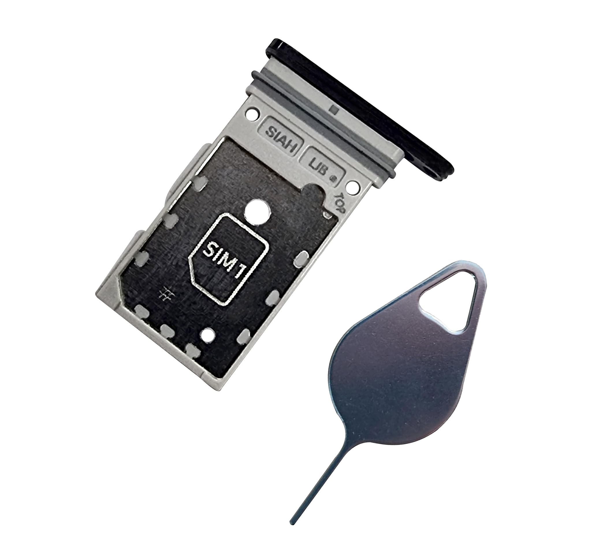 Dual SIM Tray & Micro SD Card Slot Holder with Waterproof Rubber Gasket for Samsung Galaxy S23 Ultra 5G (Phantom Black) - Replacement Part for Mobile Phone Repair | Perfect for Travel, Business & Water-Resistant Protection