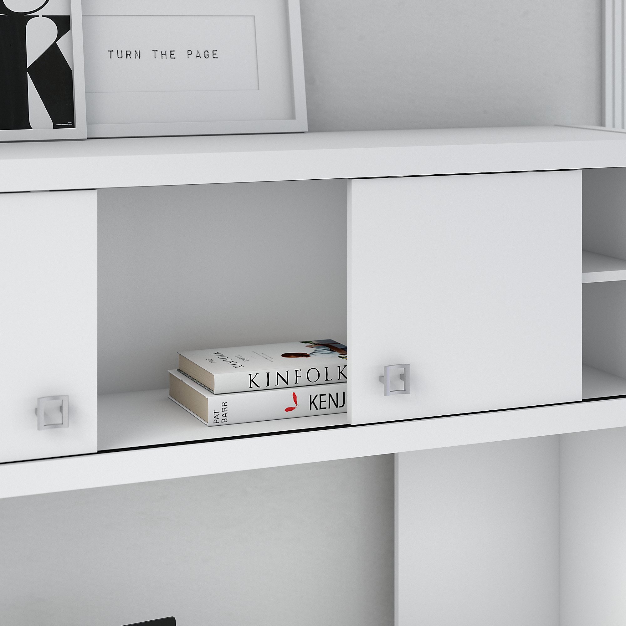 Bush Business Furniture Echo 60W Hutch in Pure White - Modern Office Desk Organizer with Storage for Home & Workspace