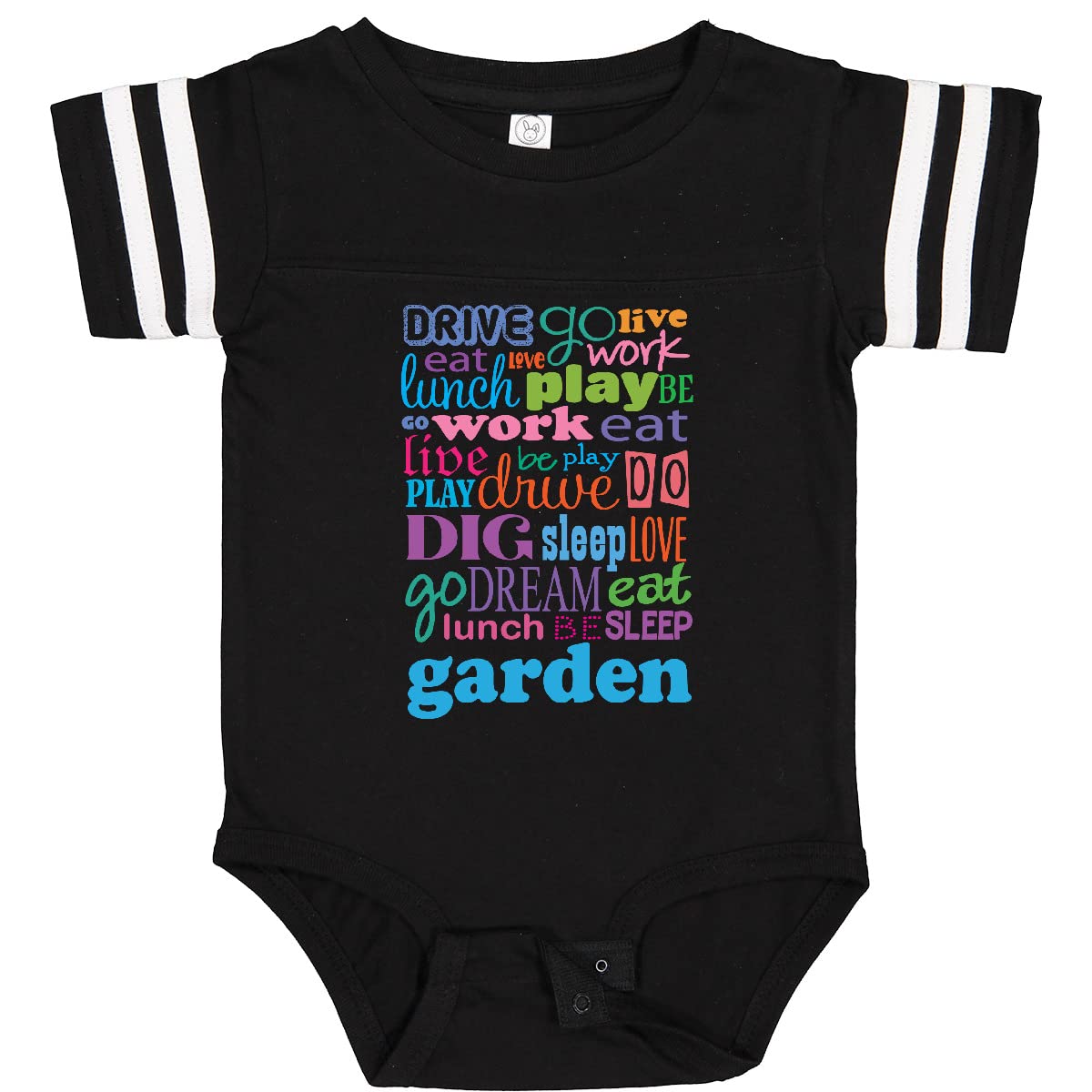 Inktastic Gardening Eat Sleep Garden Baby Bodysuit - Cute Organic Cotton Onesie for Infants & Toddlers - Perfect for Outdoor Play, Park Visits & Family Gardening Activities