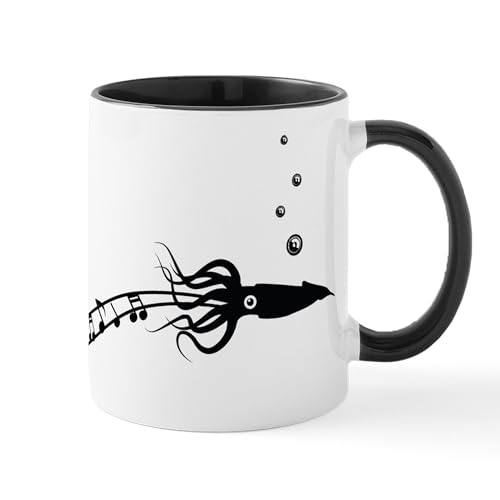 White/Black Inside - Musical Squid Mug
