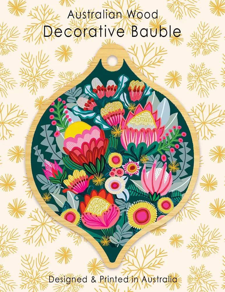 Bush Bouquet Australian Wooden Christmas Ornament - Handcrafted Holiday Decor for Tree, Gift, and Festive Home Decoration
