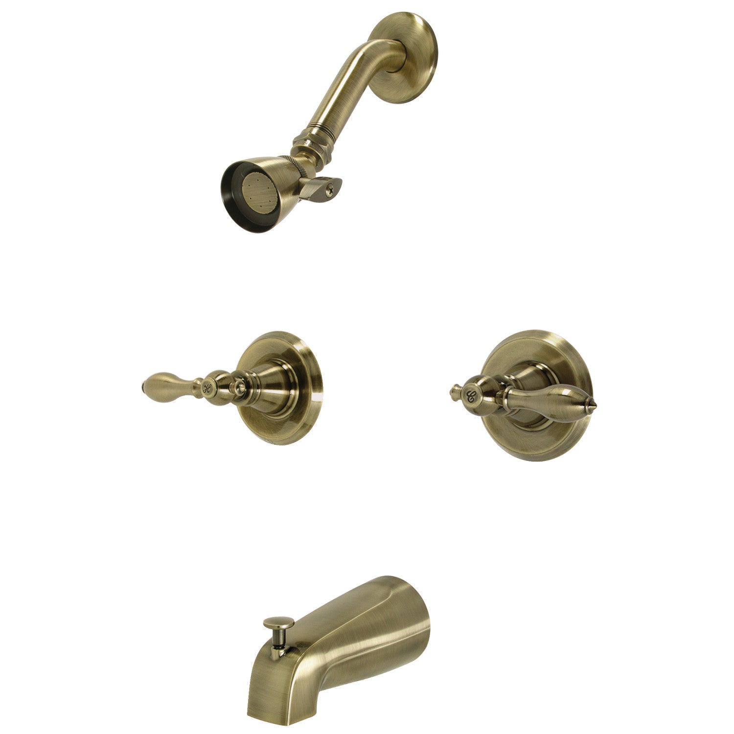 American Classic KB243ACLAB Double Handle Tub and Shower Faucet in Antique Brass - Perfect for Vintage Bathroom Renovations & Luxury Spa Showers