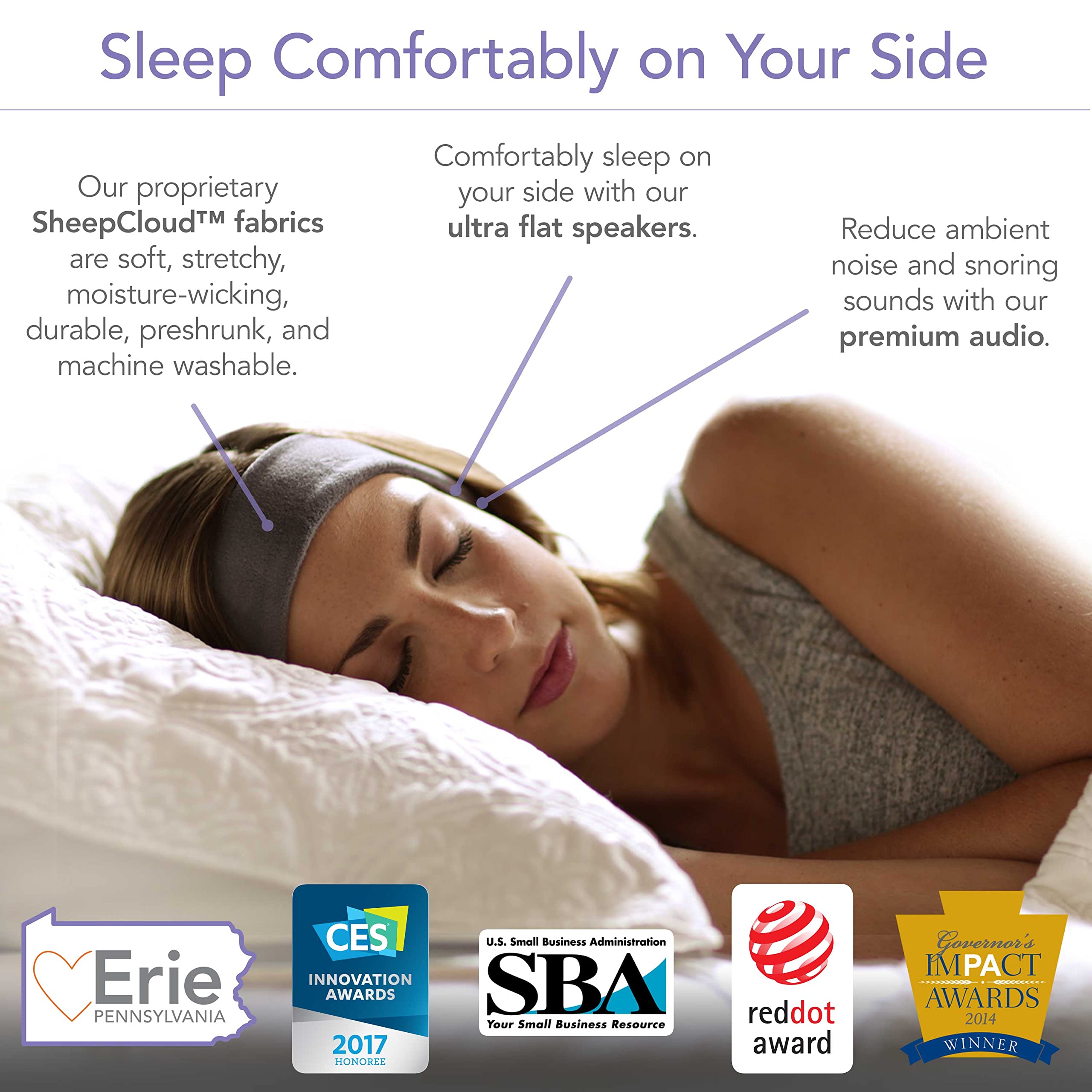 AcousticSheep SleepPhones Wireless Bluetooth Headphones V8 for Sleeping - 24-Hour Battery Life, Ultra Comfortable Fleece Headband (Medium, Midnight Black) | Perfect for Side Sleepers, Meditation & Travel