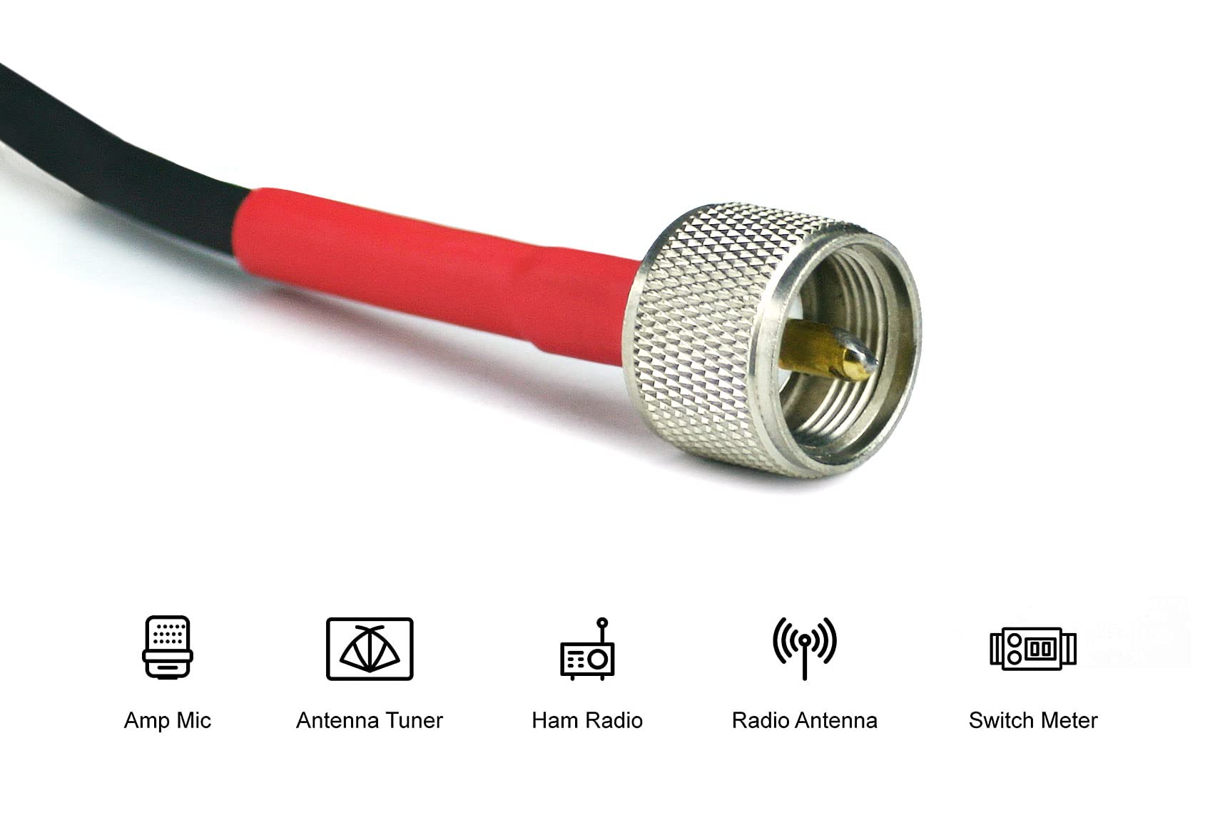 ECP RG-8X Coaxial Cable 3FT with PL259 Connectors - Heavy Duty Weatherproof Jumper Cable for CB Radio, Ham Radio & Shortwave Communication - Indoor/Outdoor Use for HF, VHF, UHF Signals - Perfect for Emergency Communication, Radio Enthusiasts & Field Operations