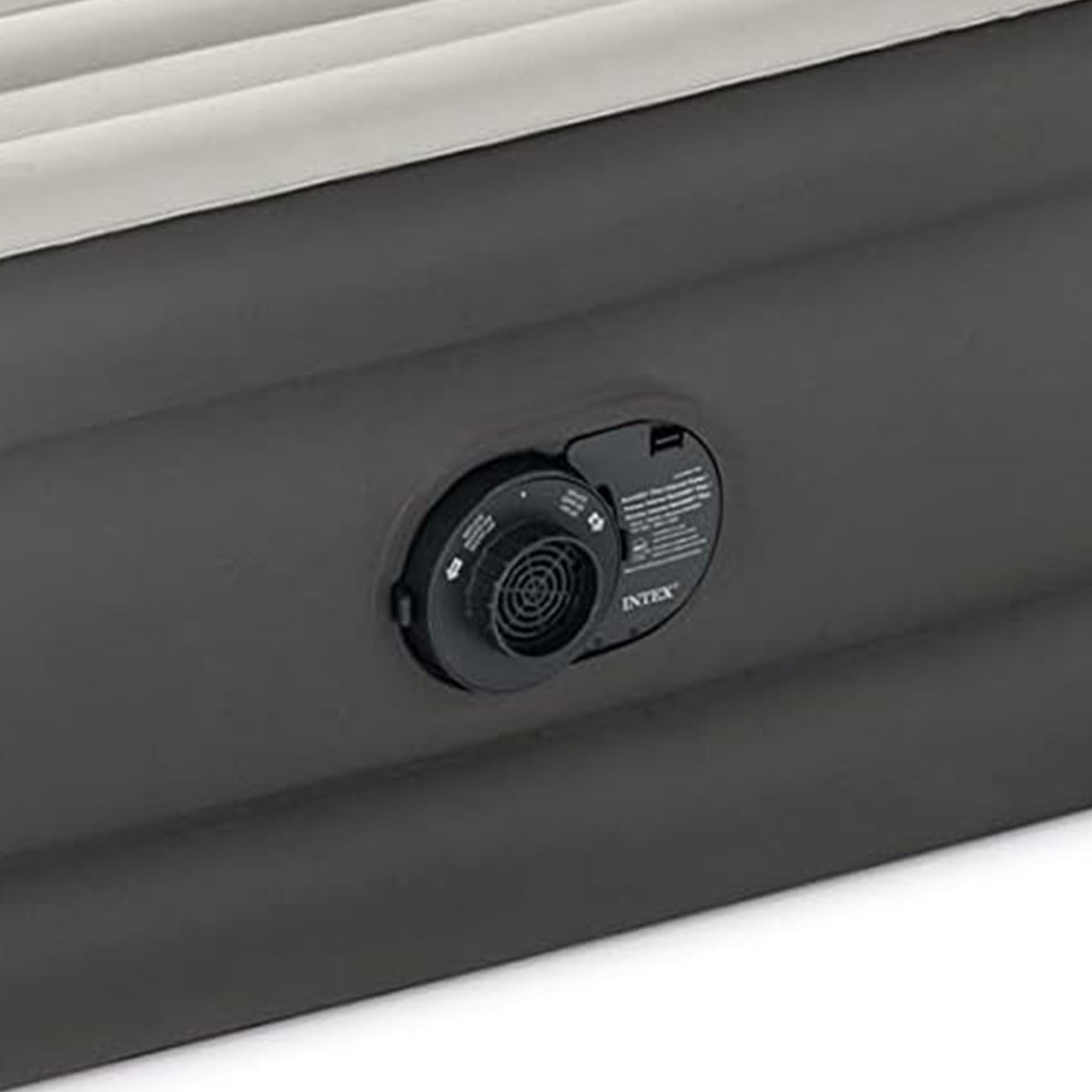Intex 18 Inch Twin Size TruAire Luxury Air Mattress with Fiber Tech & Built-in Electric Pump - 2 Pack, Grey - Perfect for Guest Beds, Camping & Home Essentials