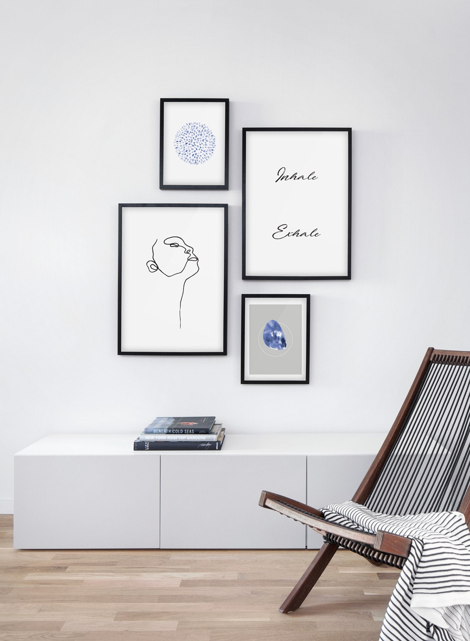 Breathe In Breathe Out Motivational Wall Art Poster - Inspirational Home & Office Decor for Yoga, Meditation & Mindfulness Spaces
