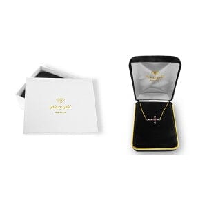 0.24 Carat 14K Solid Yellow Gold Cross Pendant Necklace with Diamond and Ruby - Perfect for Gifts, Baptism, Weddings & Everyday Elegance