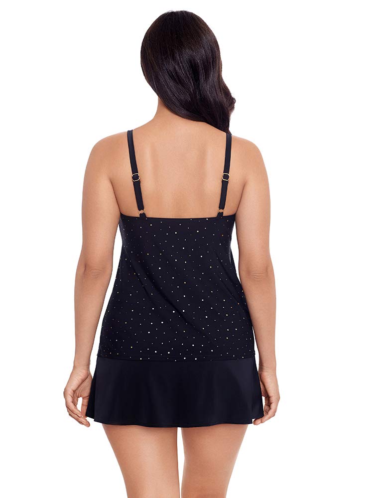Longitude Women's One Piece Swimsuit with Faux Ruffle Skirt & Pockets - Stylish Bathing Suit for Beach, Pool & Vacation