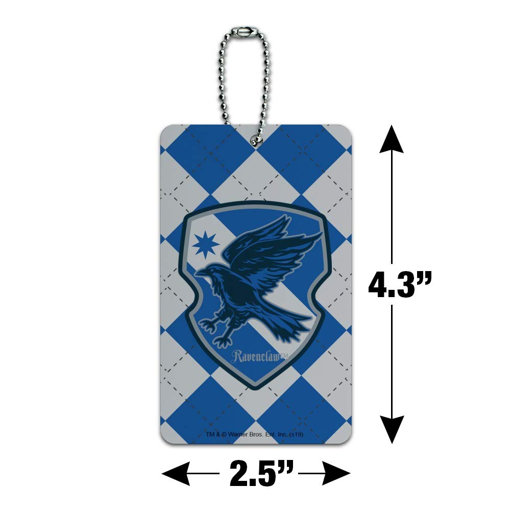 Harry Potter Ravenclaw Plaid Sigil Luggage Tag - Durable Suitcase ID Card for Carry-On Bags - Perfect for Travel, Cosplay, and Harry Potter Fans