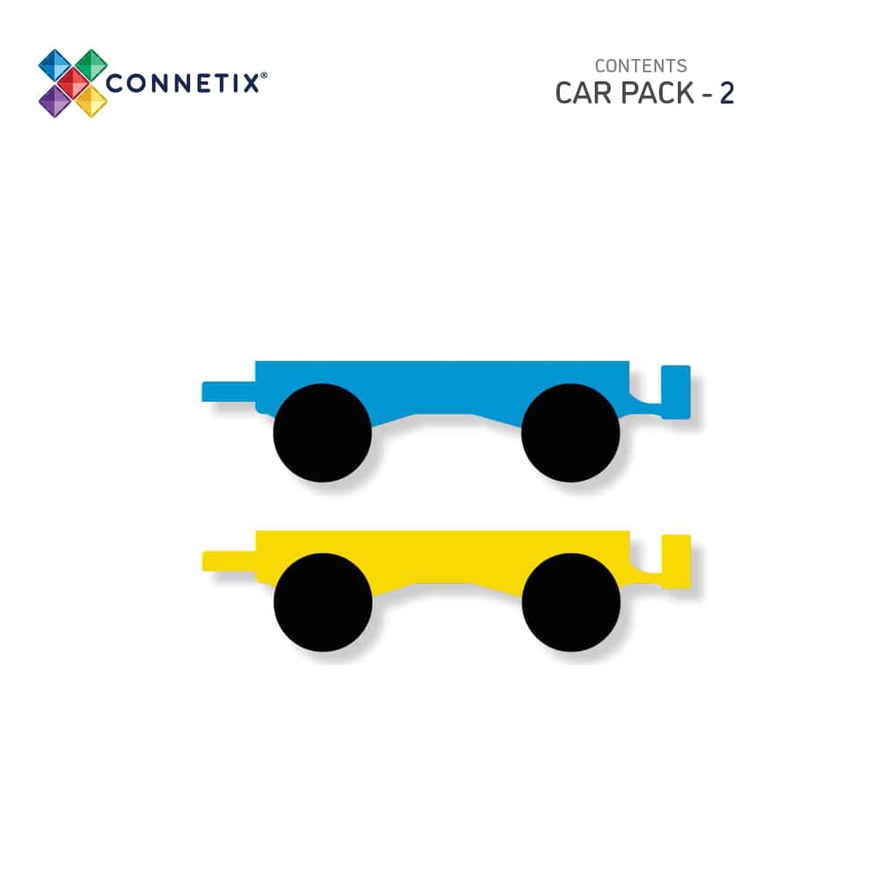 Connetix Magnetic Tiles Rainbow Car Pack - 100+ Pieces STEM Educational Building Toys for Kids, Perfect for Creative Play, Birthday Gifts & Classroom Activities