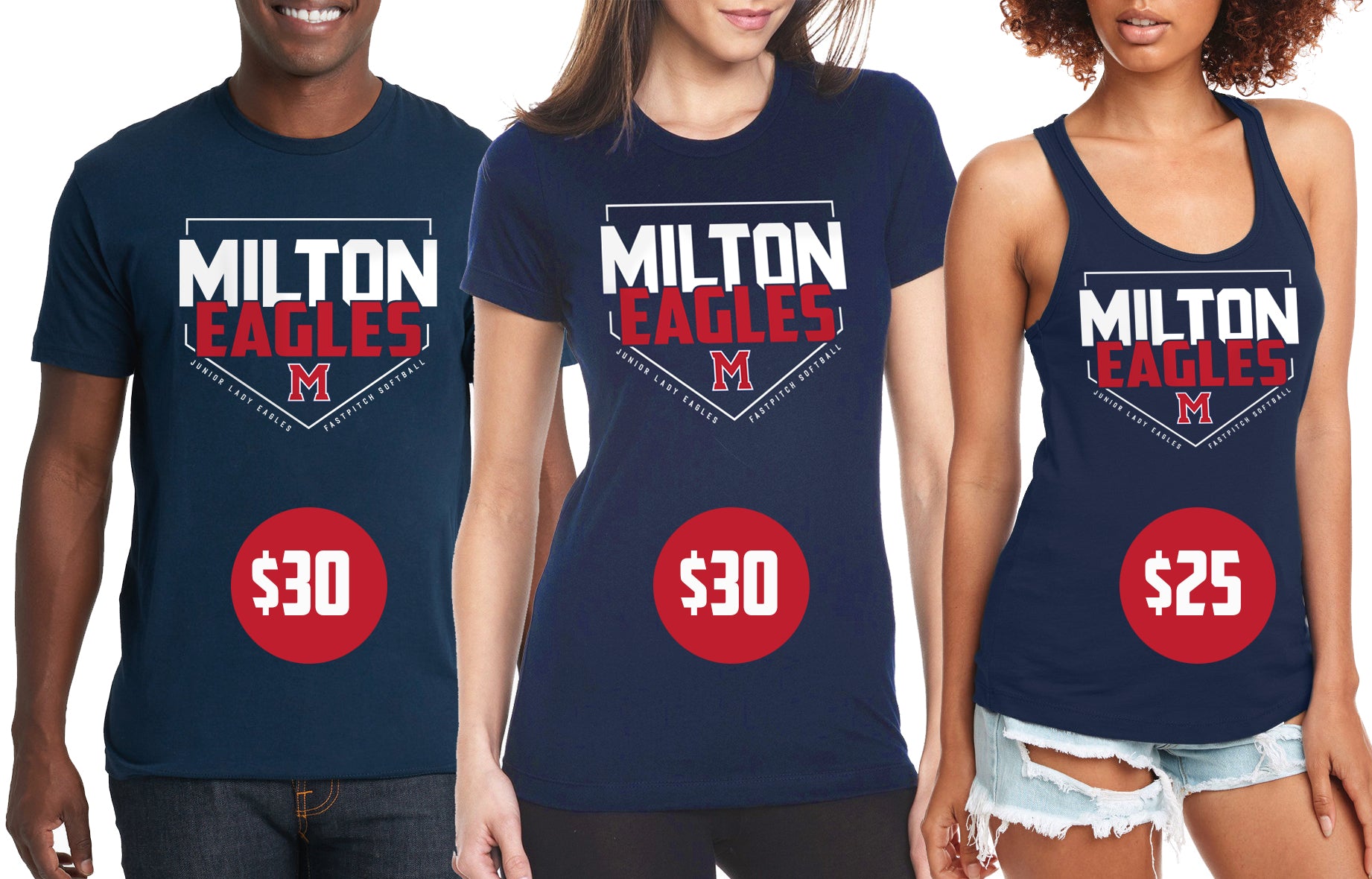 Milton Junior Lady Eagles Softball Jersey & Spirit Wear - Youth Girls' Team Uniform for Games & Practice - Softball Apparel for Fans & Players