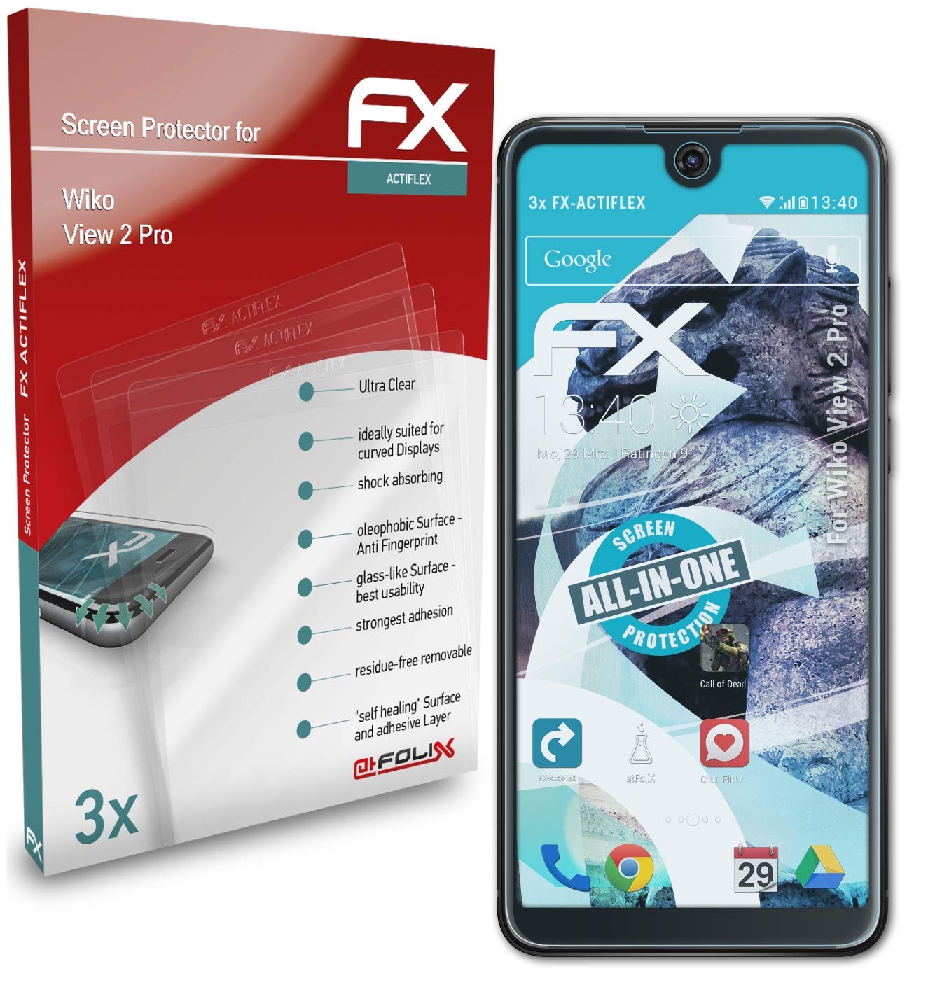 Wiko View 2 Pro Screen Protector (3-Pack) - Ultra Clear Flexible Film, Anti-Scratch & Bubble-Free for Daily Protection - Perfect for Work, Travel & Outdoor Use