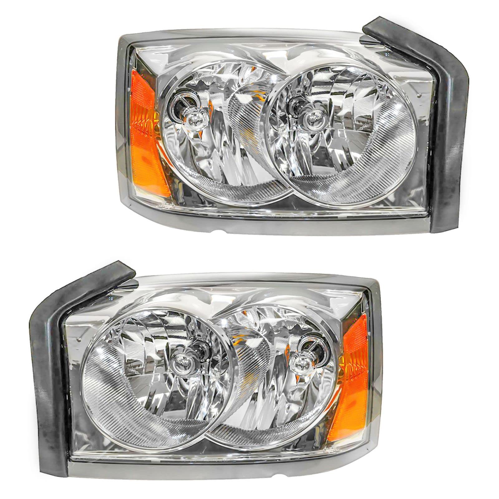 2005-2007 Dodge Dakota Headlight Assembly Set - Driver & Passenger Side Replacement (CH2502159 CH2503159) | Perfect for Night Driving & Off-Road Adventures