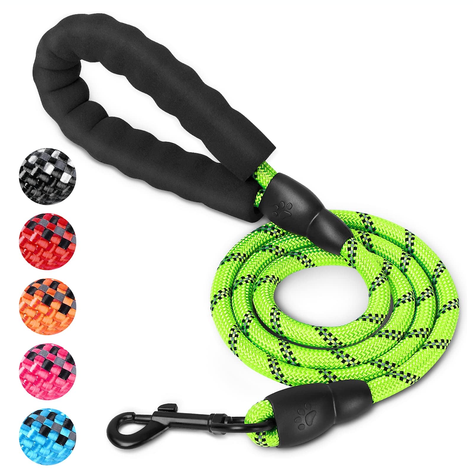 UrbanX Heavy Duty Dog Leash - 4FT Reflective Padded Handle Leash for Large Dogs Like Alaskan Malamute | Durable Walking Lead for Night Safety & Outdoor Adventures (Green)