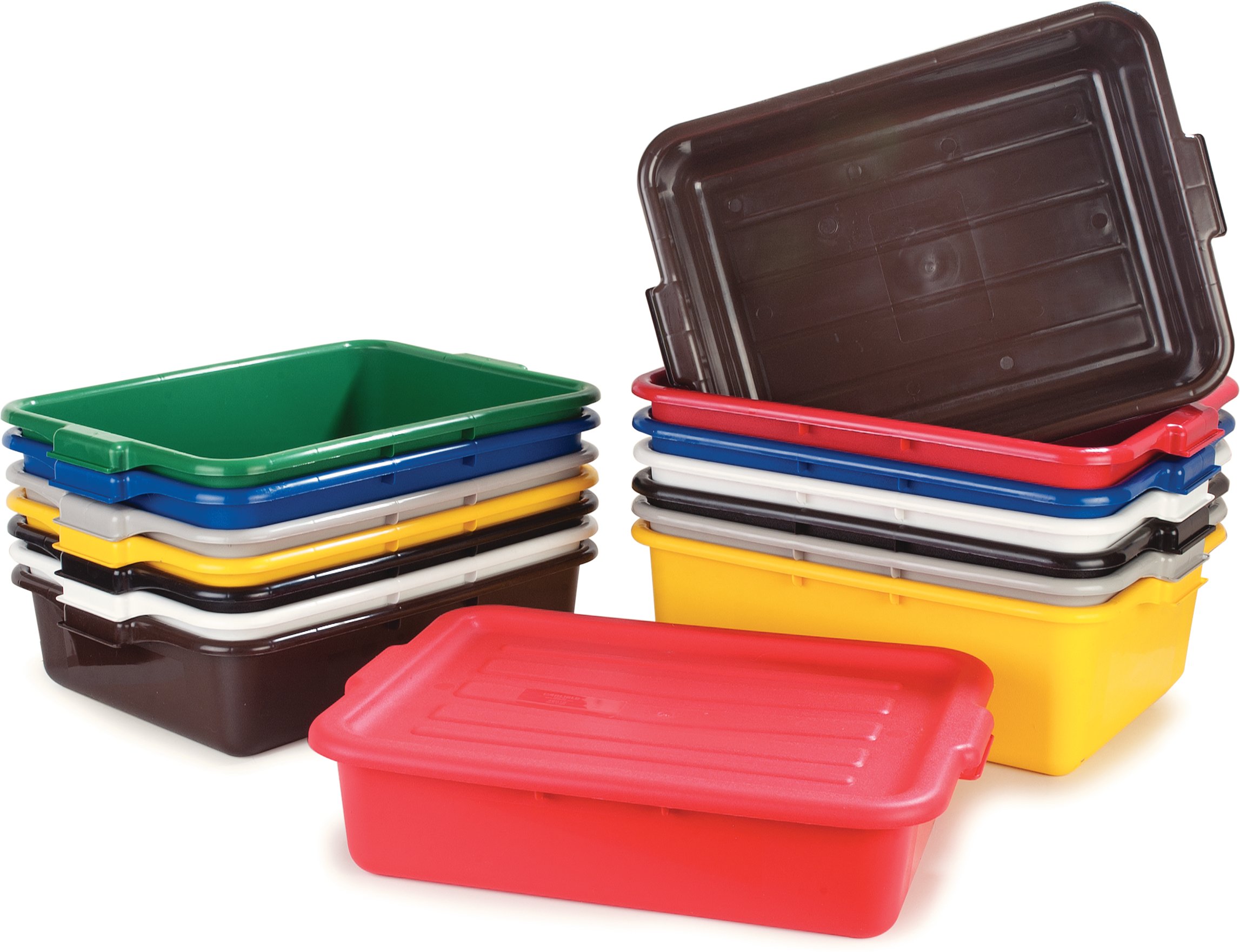 **Carlisle FoodService Comfort Curve™ Ergonomic Wash Basin Tote Box Lid - Universal Fit, Blue (Pack of 12) - Durable & Stackable for Restaurant, Kitchen & Food Service Use**