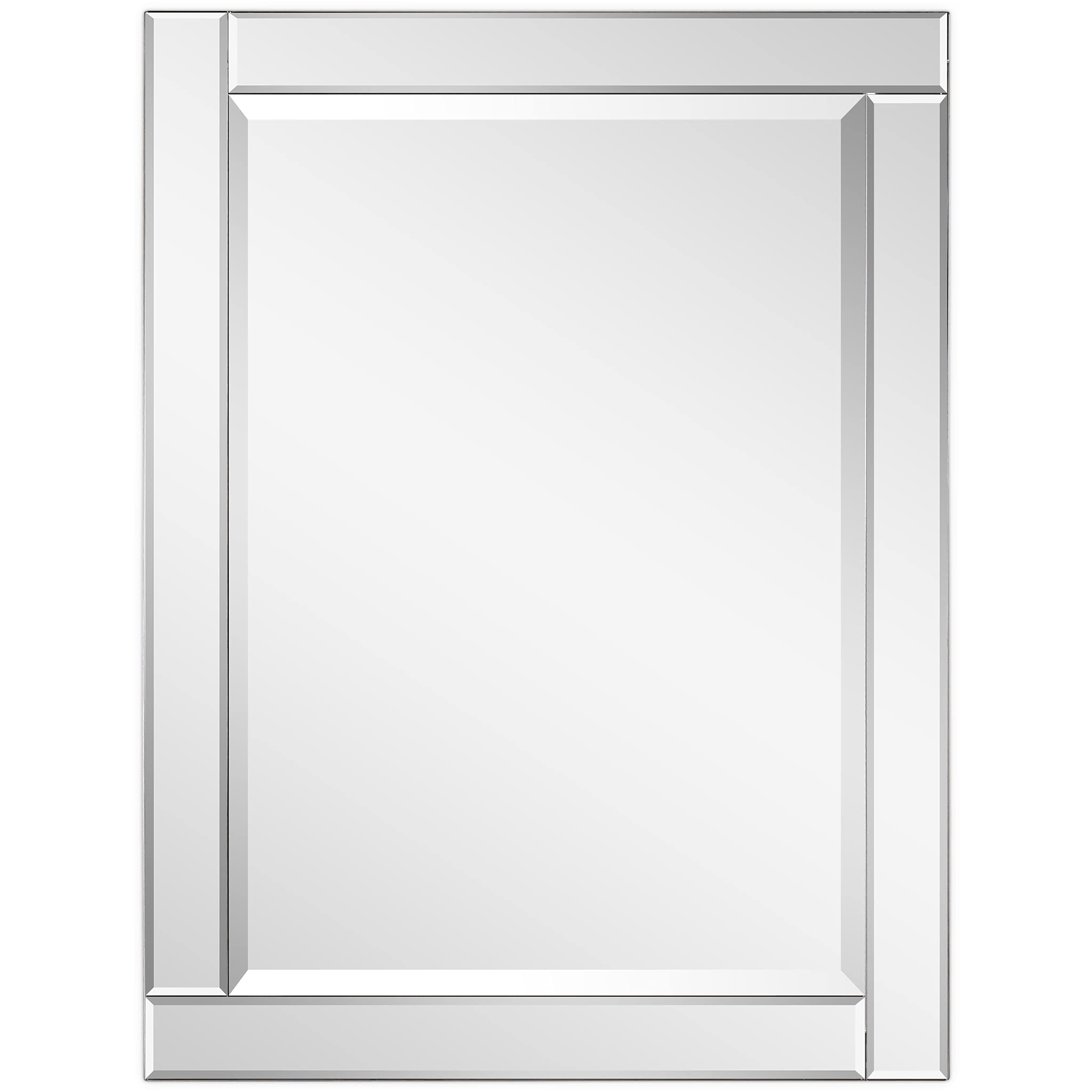 Empire Art Direct Modern Rectangle Wall Mirror - Solid Wood Frame, 1