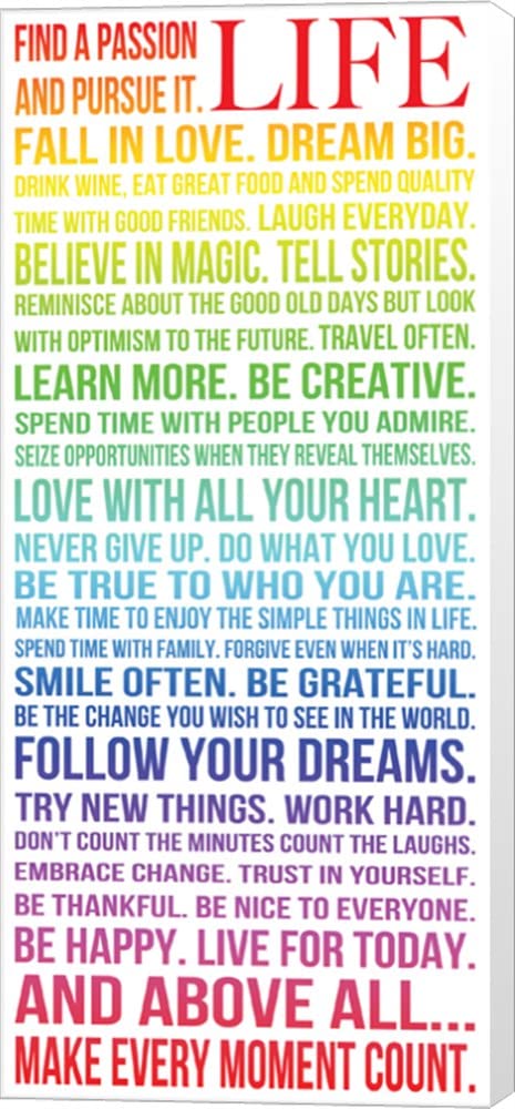 Louise Carey 'This is Your Life 3' Canvas Wall Art - 13x28 Inch Museum Wrapped Painting, Modern Home Decor for Living Room, Bedroom & Office