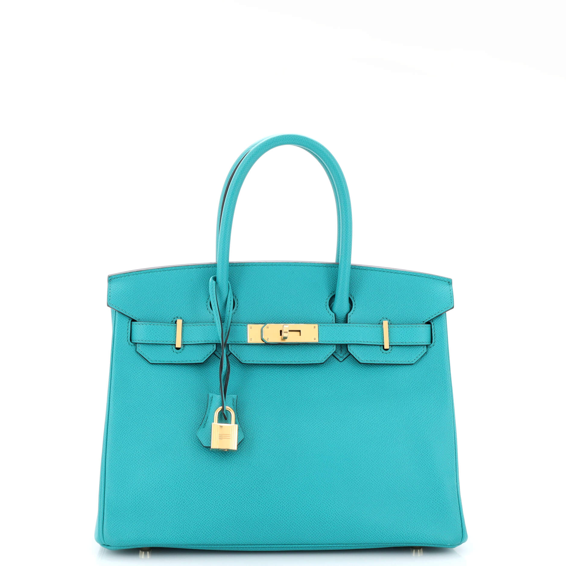Birkin Handbag 30cm Bleu Paon Epsom Leather with Gold Hardware - Luxury Designer Tote for Women, Perfect for Work, Travel & Special Occasions