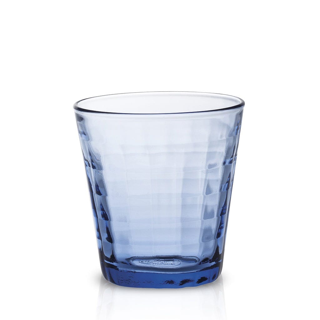 Duralex Prisme French Glass Tumbler Set of 4 - 7.3 oz (220ml) Marine Blue - Shatterproof & Dishwasher Safe - Perfect for Coffee, Juice, and Cocktails at Home or Office