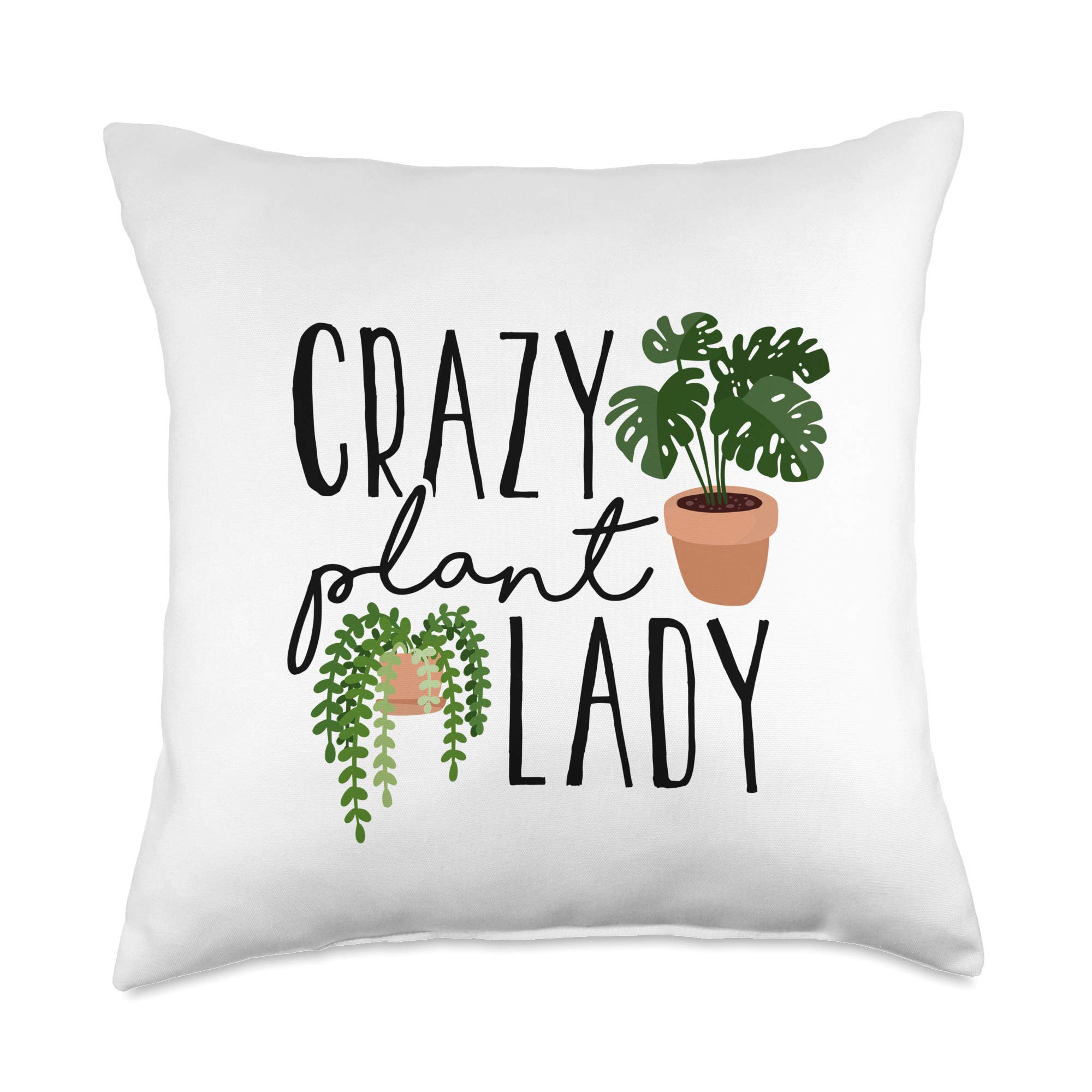 Vine Mercantile Crazy Lady 18x18 Multicolor Gardening Theme Throw Pillow - Perfect Gift for Plant Lovers, Home Decor & Garden Enthusiasts - Great for Living Room, Bedroom or Outdoor Patio Decor