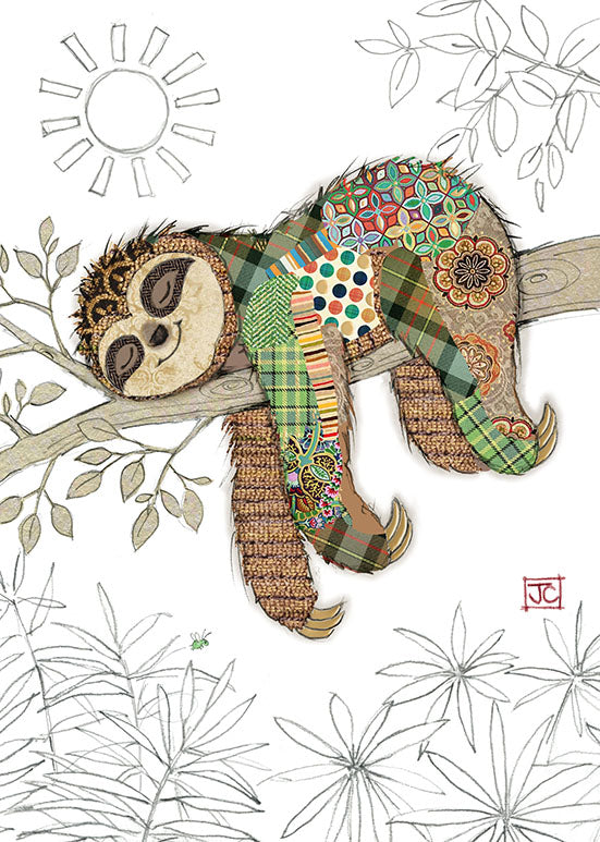 Bug Art Greeting Card - Simon Sloth Illustration | Unique Handmade Birthday & Thank You Cards | Perfect for Nature Lovers & Sloth Enthusiasts