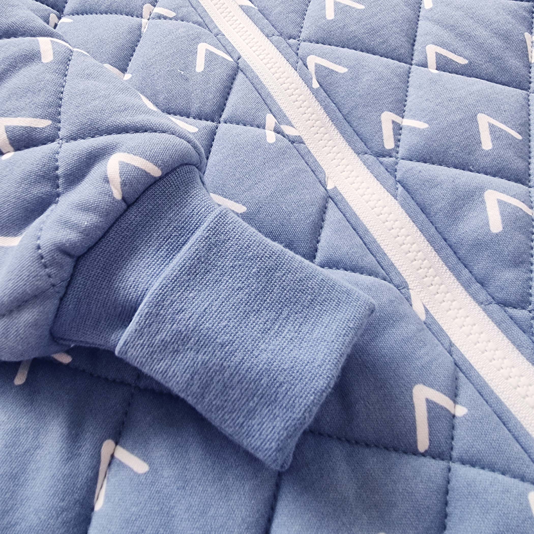 Nordic Style 2.5 TOG Baby Swaddle Sleep Sack & Sleepsuit Set - Soft Denim Blue - Perfect for Newborns & Infants (0-6 Months) - Ideal for Nursery, Daycare & Travel