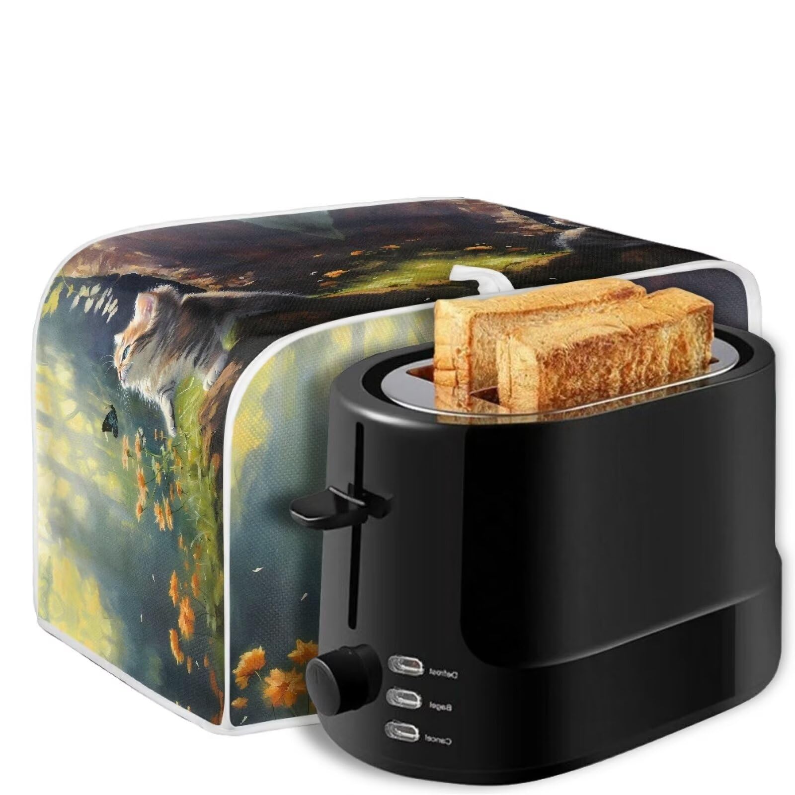 Cat Butterfly Toaster Cover - Anti-Dust & Fingerproof Kitchen Appliance Protector, Cute Microwave & Oven Decor Accessory for Stylish Kitchen Organization