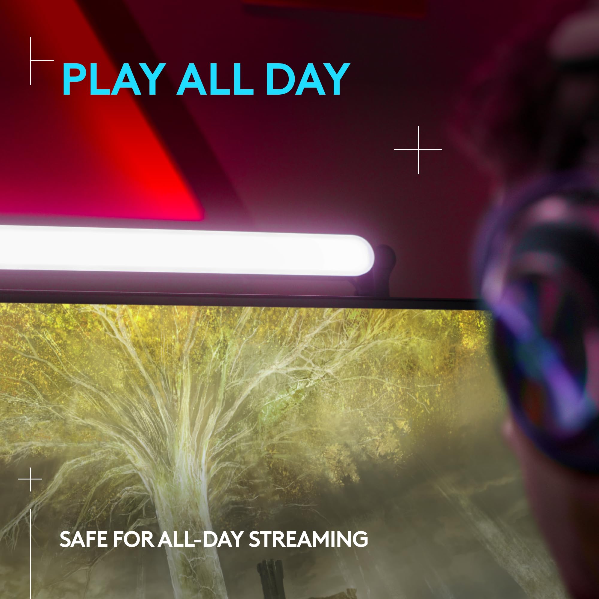 Logitech G Litra Beam Premium LED Gaming Key Light with TrueSoft Technology, Adjustable Desktop Mount, Customizable Brightness & Color Temperature, PC/Mac Desktop App Control - Graphite - Perfect for Streaming, Video Calls & Content Creation