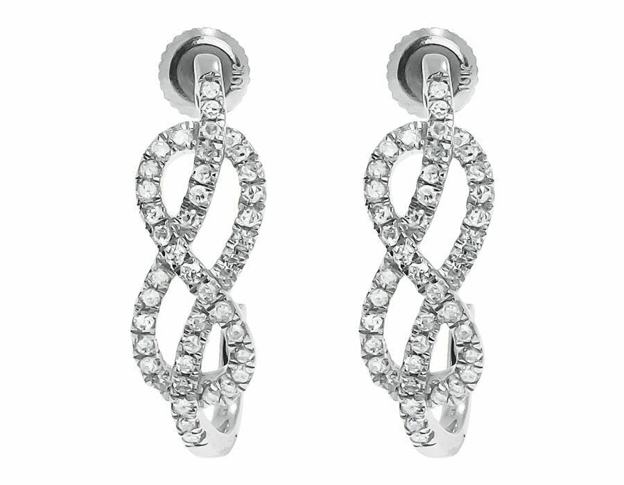 0.37ct Round Cut BeBold Simulated Diamond CZ Infinity Drop Earrings in White Gold Plated - Perfect for Weddings, Anniversaries & Special Occasions