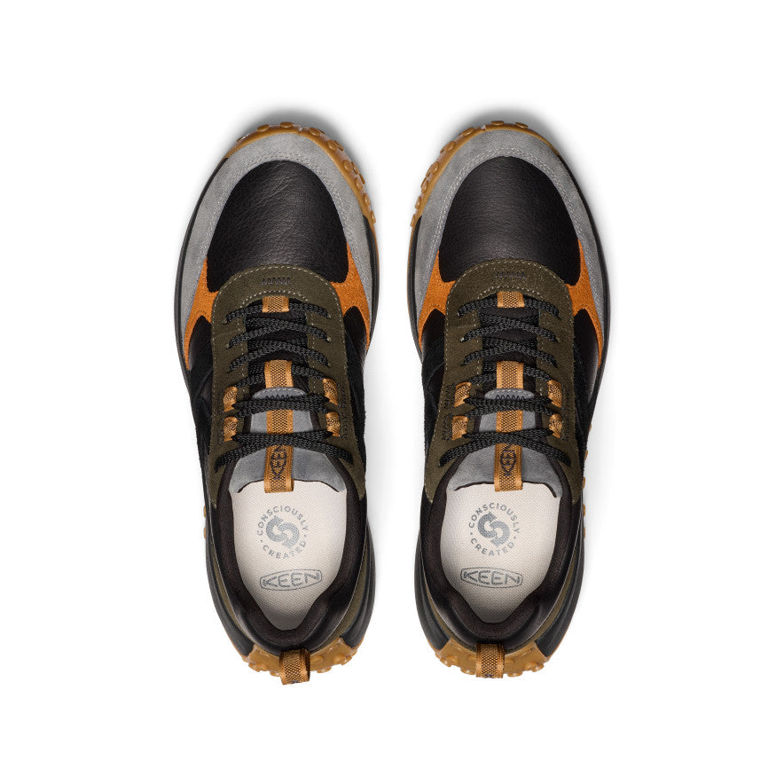 KS86 Men's Genuine Leather Sneakers - Forest Night/Keen Maple | Comfortable & Stylish Casual Shoes for Walking, Work & Everyday Wear