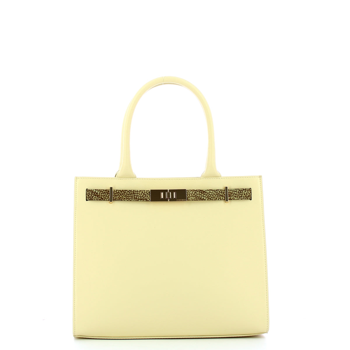 Borbonese Medium Shopping Bag in Butter - Stylish Out of Office Tote for Work, Travel & Everyday Use