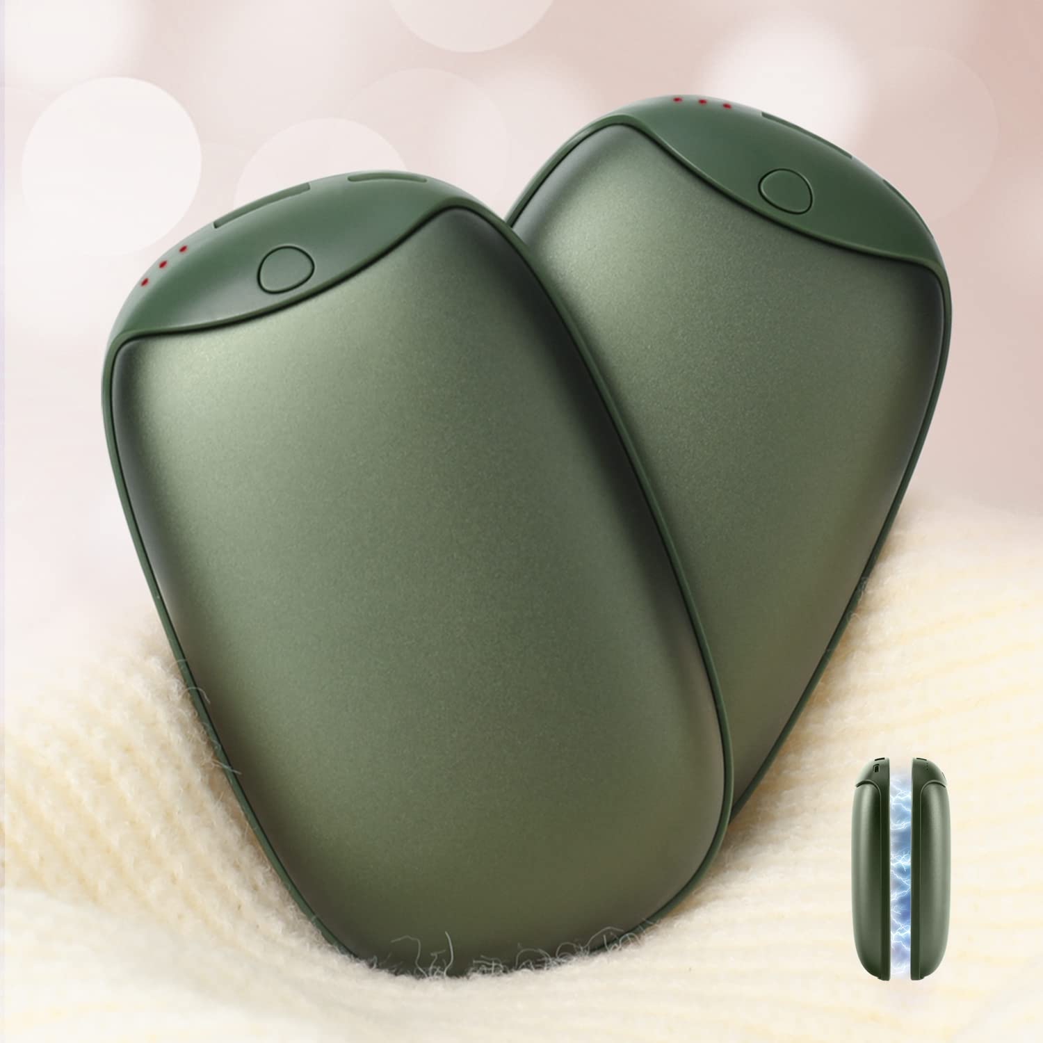 Rechargeable Hand Warmer 2 Pack - 8000mAh USB-C Electric Hand Warmers with Magnetic Twins, Portable Heating Pads for Outdoor Activities, Hunting, Camping, Golf - Perfect Winter Gifts for Men & Women