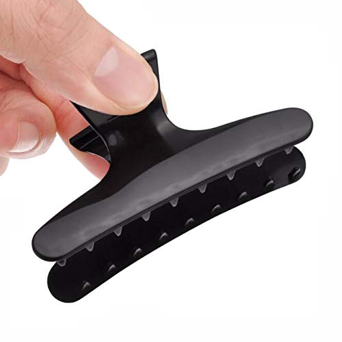 VASANA 12PCS Black Plastic Butterfly Hair Clips - Non-Slip Hair Claws for Professional Salon Styling, Sectioning, Cutting & Coloring - Perfect for Hairdressers, DIY Home Hair Care & Beauty Styling